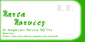 marta morvicz business card